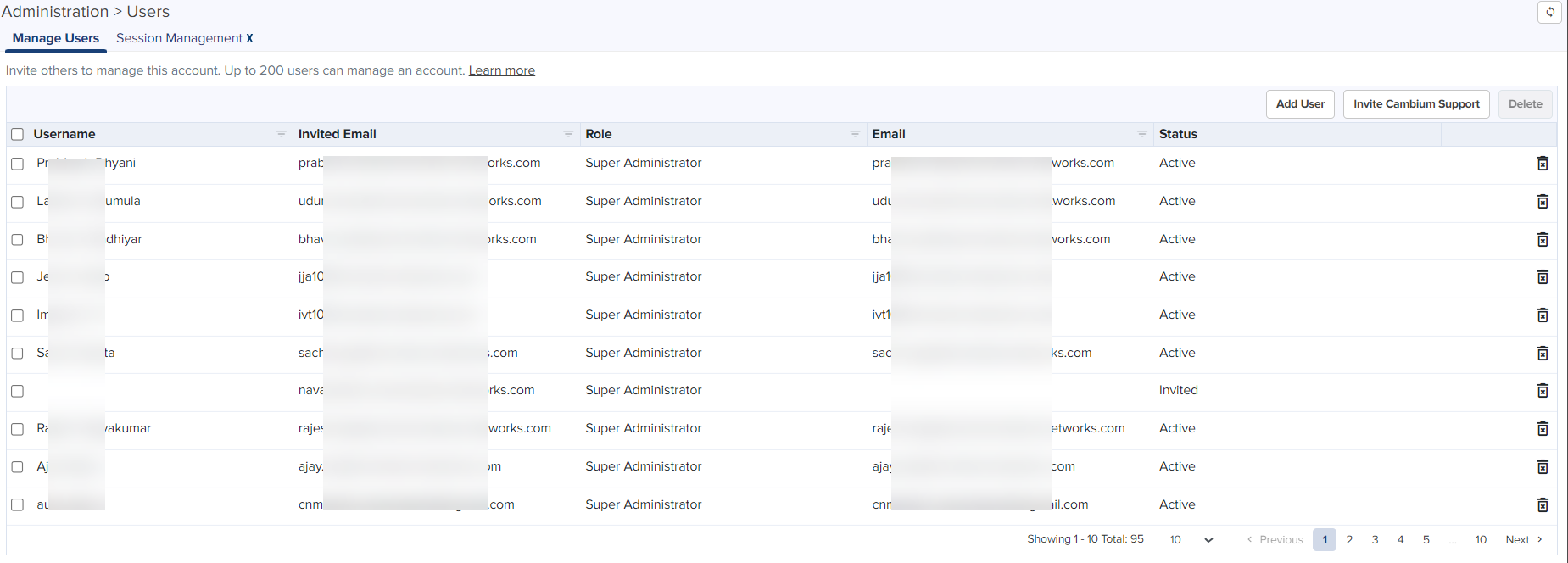 Managing Users